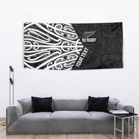 New Zealand Silver Fern Rugby Custom Tapestry Maori Koru Go Black Fern - Polynesian Pride