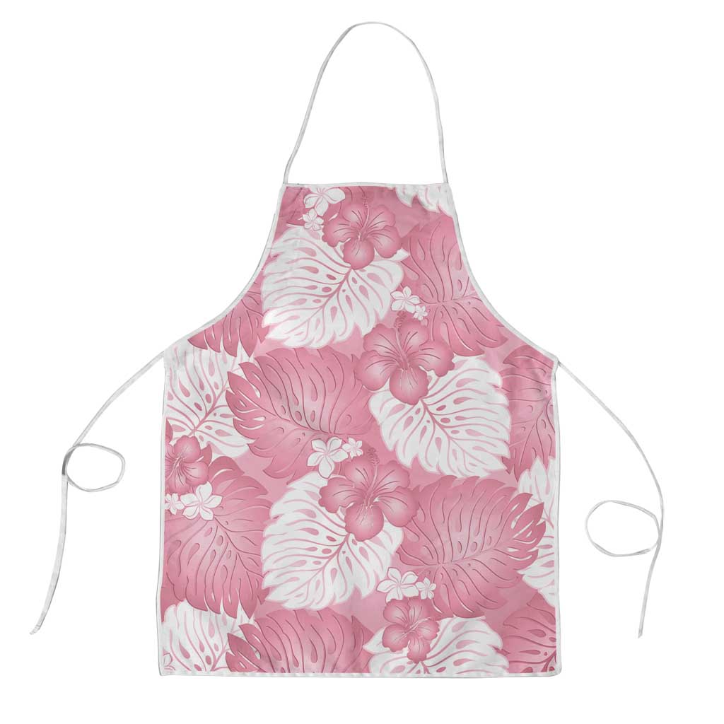 Pink Aloha Hawaii Apron Monstera Hibiscus Plumeria Seamless Vibes - Polynesian Pride