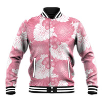 Pink Aloha Hawaii Baseball Jacket Monstera Hibiscus Plumeria Seamless Vibes LT14 Unisex Pink - Polynesian Pride
