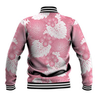 Pink Aloha Hawaii Baseball Jacket Monstera Hibiscus Plumeria Seamless Vibes LT14 - Polynesian Pride