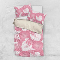 Pink Aloha Hawaii Bedding Set Monstera Hibiscus Plumeria Seamless Vibes - Polynesian Pride