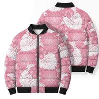 Pink Aloha Hawaii Bomber Puffer Jacket Monstera Hibiscus Plumeria Seamless Vibes LT14 - Polynesian Pride
