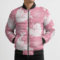 Pink Aloha Hawaii Bomber Puffer Jacket Monstera Hibiscus Plumeria Seamless Vibes LT14 - Polynesian Pride