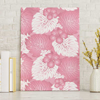 Pink Aloha Hawaii Canvas Wall Art Monstera Hibiscus Plumeria Seamless Vibes LT14 Without Frame Pink - Polynesian Pride
