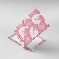 Pink Aloha Hawaii Canvas Wall Art Monstera Hibiscus Plumeria Seamless Vibes LT14 With Frame Pink - Polynesian Pride