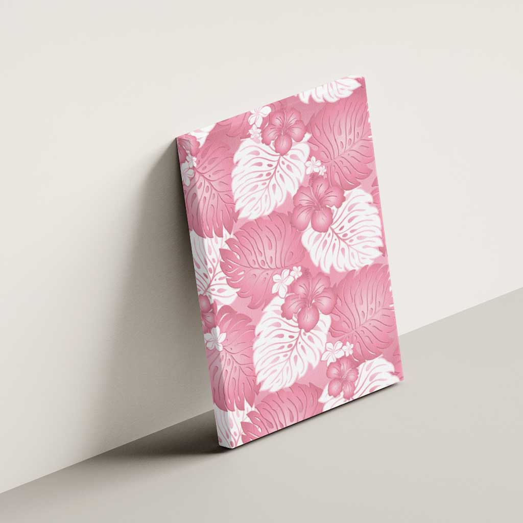 Pink Aloha Hawaii Canvas Wall Art Monstera Hibiscus Plumeria Seamless Vibes LT14 - Polynesian Pride