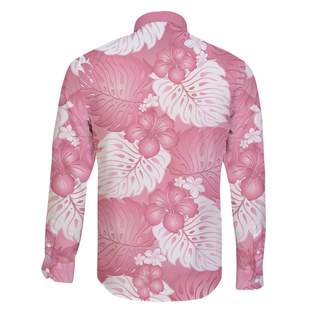 Pink Aloha Hawaii Family Matching Off The Shoulder Long Sleeve Dress and Hawaiian Shirt Monstera Hibiscus Plumeria Seamless Vibes LT14 - Polynesian Pride