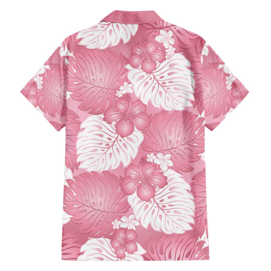 Pink Aloha Hawaii Family Matching Puletasi and Hawaiian Shirt Monstera Hibiscus Plumeria Seamless Vibes LT14 - Polynesian Pride