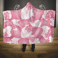 Pink Aloha Hawaii Hooded Blanket Monstera Hibiscus Plumeria Seamless Vibes LT14 - Polynesian Pride