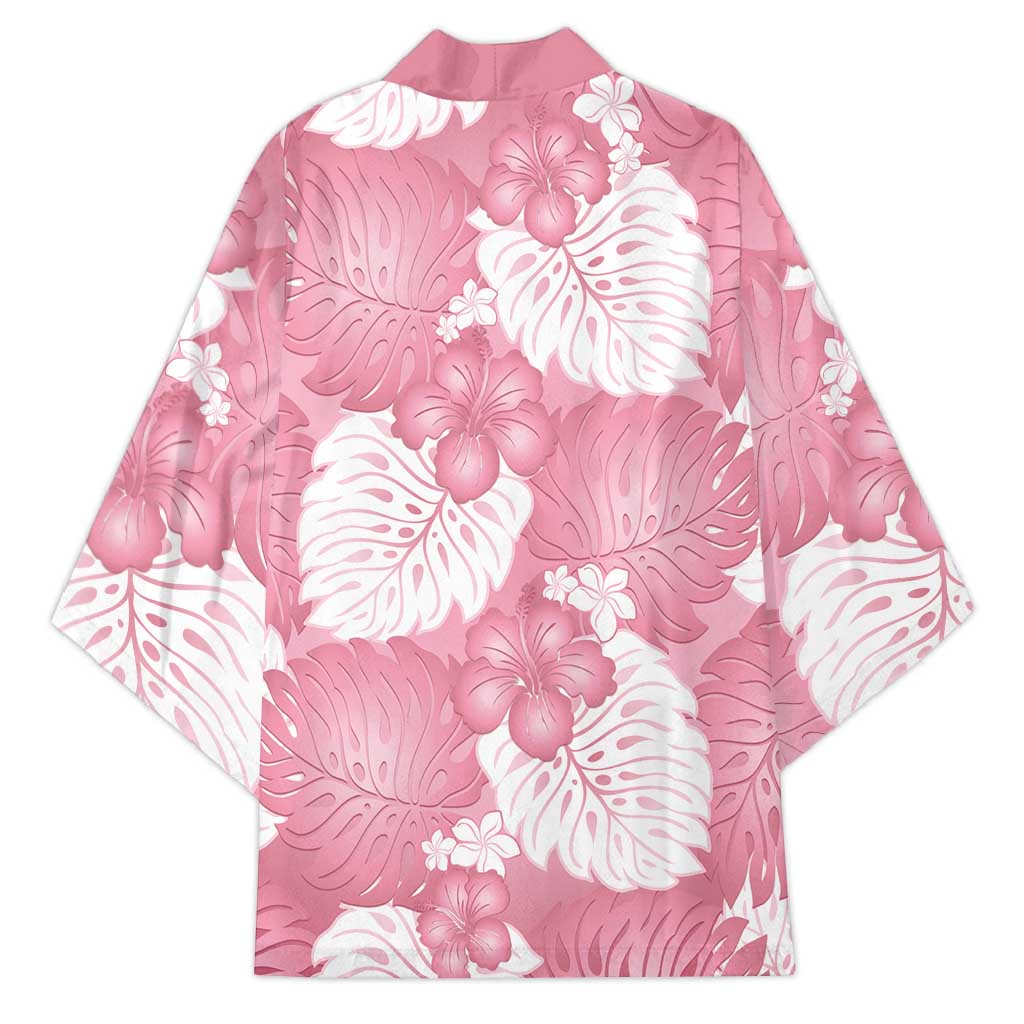 Pink Aloha Hawaii Kimono Monstera Hibiscus Plumeria Seamless Vibes - Polynesian Pride