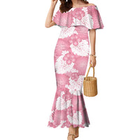 Pink Aloha Hawaii Mermaid Dress Monstera Hibiscus Plumeria Seamless Vibes - Polynesian Pride