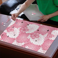 Pink Aloha Hawaii Puzzle Monstera Hibiscus Plumeria Seamless Vibes LT14 - Polynesian Pride