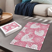 Pink Aloha Hawaii Puzzle Monstera Hibiscus Plumeria Seamless Vibes LT14 - Polynesian Pride
