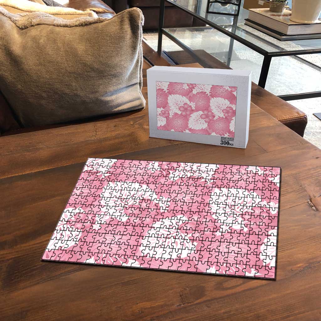 Pink Aloha Hawaii Puzzle Monstera Hibiscus Plumeria Seamless Vibes LT14 - Polynesian Pride
