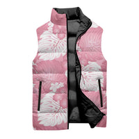 Pink Aloha Hawaii Sleeveless Puffer Jacket Monstera Hibiscus Plumeria Seamless Vibes LT14 - Polynesian Pride