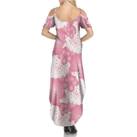 Pink Aloha Hawaii Summer Maxi Dress Monstera Hibiscus Plumeria Seamless Vibes - Polynesian Pride