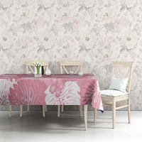 Pink Aloha Hawaii Tablecloth Monstera Hibiscus Plumeria Seamless Vibes - Polynesian Pride