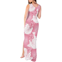 Pink Aloha Hawaii Tank Maxi Dress Monstera Hibiscus Plumeria Seamless Vibes - Polynesian Pride