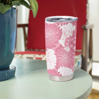 Pink Aloha Hawaii Tumbler Cup Monstera Hibiscus Plumeria Seamless Vibes - Polynesian Pride