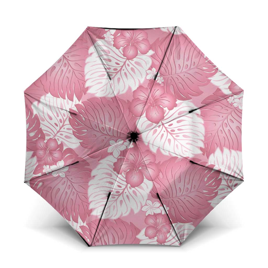 Pink Aloha Hawaii Umbrella Monstera Hibiscus Plumeria Seamless Vibes - Polynesian Pride