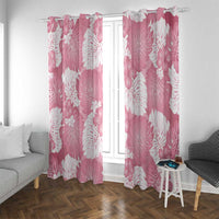 Pink Aloha Hawaii Window Curtain Monstera Hibiscus Plumeria Seamless Vibes - Polynesian Pride