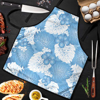 Blue Aloha Hawaii Apron Monstera Hibiscus Plumeria Seamless Vibes - Polynesian Pride