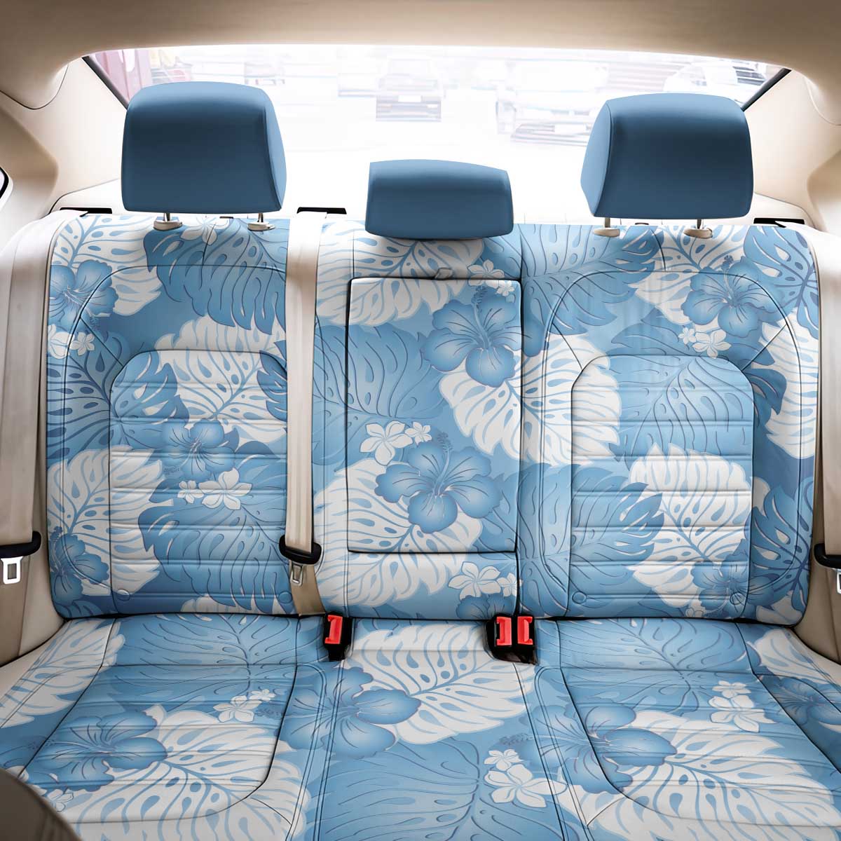 Blue Aloha Hawaii Back Car Seat Cover Monstera Hibiscus Plumeria Seamless Vibes LT14 - Polynesian Pride