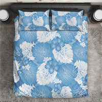 Blue Aloha Hawaii Bedding Set Monstera Hibiscus Plumeria Seamless Vibes - Polynesian Pride