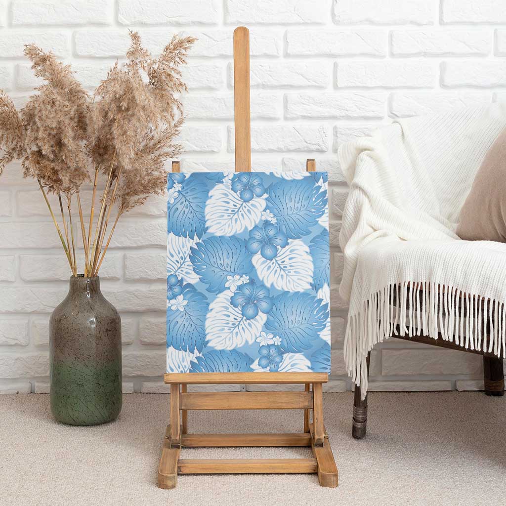 Blue Aloha Hawaii Canvas Wall Art Monstera Hibiscus Plumeria Seamless Vibes LT14 - Polynesian Pride