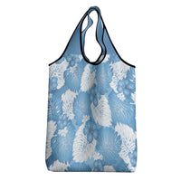 Blue Aloha Hawaii Grocery Bag Monstera Hibiscus Plumeria Seamless Vibes - Polynesian Pride
