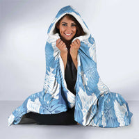 Blue Aloha Hawaii Hooded Blanket Monstera Hibiscus Plumeria Seamless Vibes LT14 - Polynesian Pride
