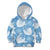 Blue Aloha Hawaii Kid Hoodie Monstera Hibiscus Plumeria Seamless Vibes - Polynesian Pride
