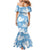 Blue Aloha Hawaii Mermaid Dress Monstera Hibiscus Plumeria Seamless Vibes - Polynesian Pride