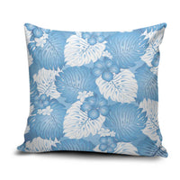 Blue Aloha Hawaii Pillow Cover Monstera Hibiscus Plumeria Seamless Vibes - Polynesian Pride