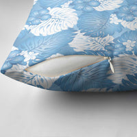 Blue Aloha Hawaii Pillow Cover Monstera Hibiscus Plumeria Seamless Vibes - Polynesian Pride