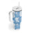 Blue Aloha Hawaii Tumbler With Handle Monstera Hibiscus Plumeria Seamless Vibes - Polynesian Pride