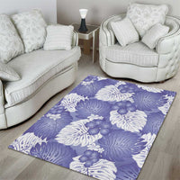 Purple Aloha Hawaii Area Rug Monstera Hibiscus Plumeria Seamless Vibes - Polynesian Pride