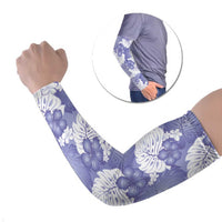 Purple Aloha Hawaii Arm Sleeves Monstera Hibiscus Plumeria Seamless Vibes - Polynesian Pride