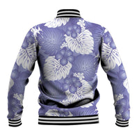 Purple Aloha Hawaii Baseball Jacket Monstera Hibiscus Plumeria Seamless Vibes LT14 - Polynesian Pride