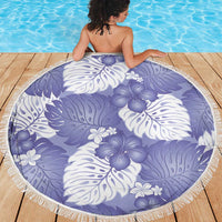 Purple Aloha Hawaii Beach Blanket Monstera Hibiscus Plumeria Seamless Vibes - Polynesian Pride