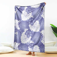 Purple Aloha Hawaii Blanket Monstera Hibiscus Plumeria Seamless Vibes - Polynesian Pride