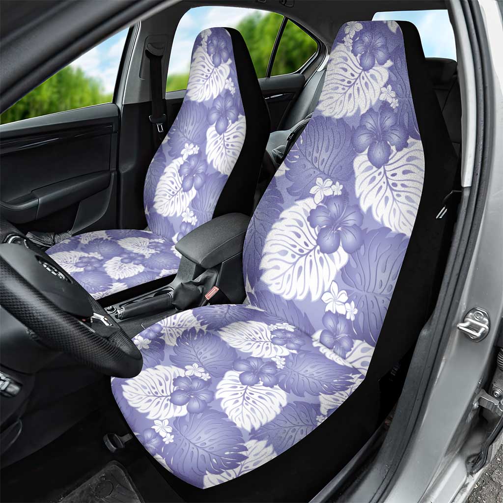 Purple Aloha Hawaii Car Seat Cover Monstera Hibiscus Plumeria Seamless Vibes - Polynesian Pride