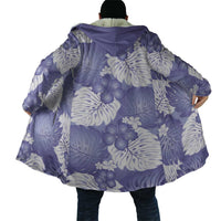 Purple Aloha Hawaii Cloak Monstera Hibiscus Plumeria Seamless Vibes - Polynesian Pride