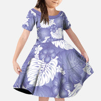 Purple Aloha Hawaii Family Matching Mermaid Dress and Hawaiian Shirt Monstera Hibiscus Plumeria Seamless Vibes - Polynesian Pride