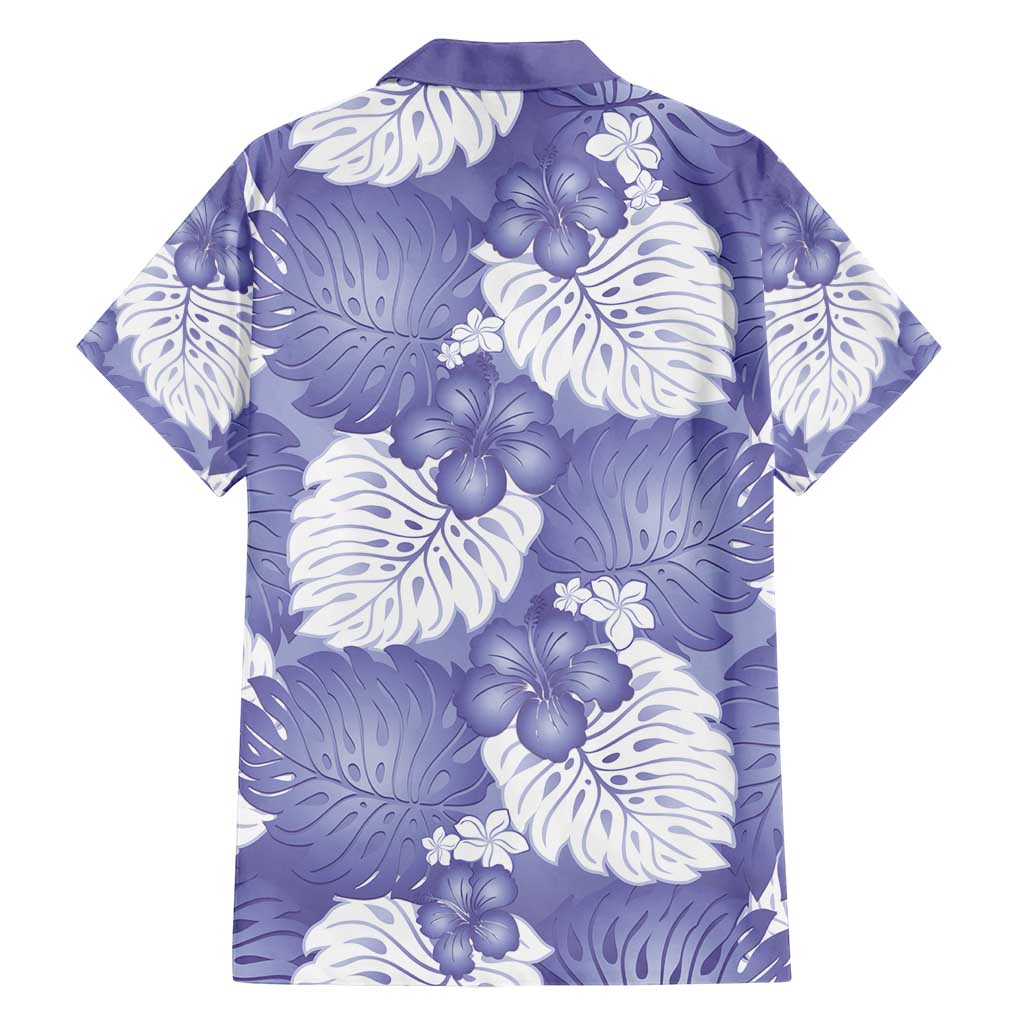 Purple Aloha Hawaii Family Matching Off Shoulder Maxi Dress and Hawaiian Shirt Monstera Hibiscus Plumeria Seamless Vibes - Polynesian Pride