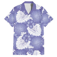 Purple Aloha Hawaii Family Matching Short Sleeve Bodycon Dress and Hawaiian Shirt Monstera Hibiscus Plumeria Seamless Vibes - Polynesian Pride