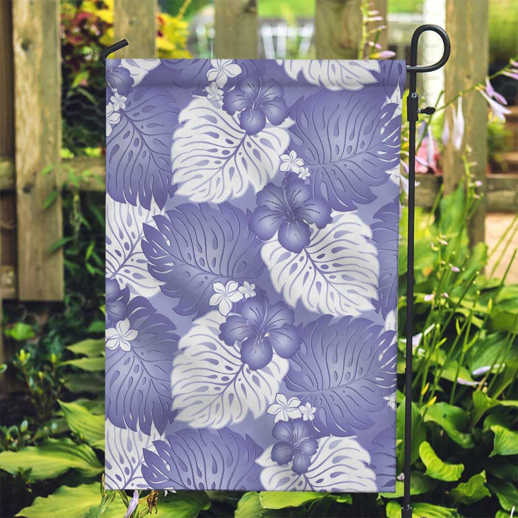 Purple Aloha Hawaii Garden Flag Monstera Hibiscus Plumeria Seamless Vibes - Polynesian Pride