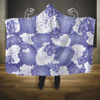 Purple Aloha Hawaii Hooded Blanket Monstera Hibiscus Plumeria Seamless Vibes LT14 - Polynesian Pride