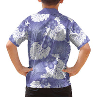 Purple Aloha Hawaii Kid Hawaiian Shirt Monstera Hibiscus Plumeria Seamless Vibes - Polynesian Pride