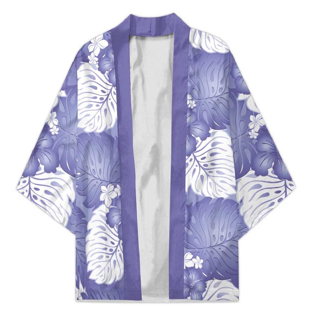 Purple Aloha Hawaii Kimono Monstera Hibiscus Plumeria Seamless Vibes - Polynesian Pride